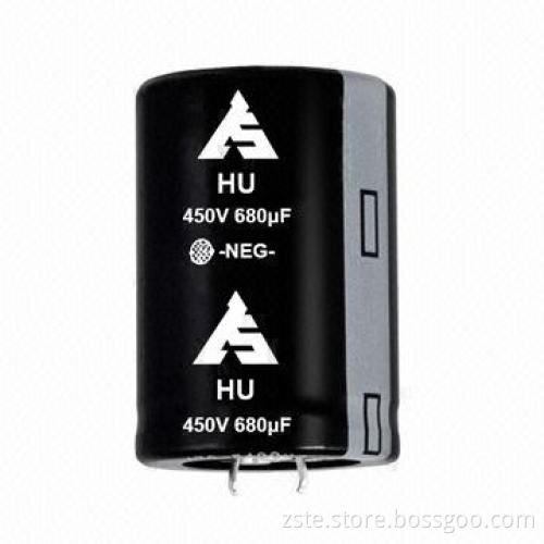 Snap-in aluminum electrolytic capacitor with long lifespan, 5000h, 450V, 680uf